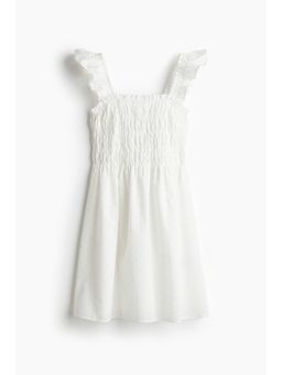 H&M - Women White Smocked Broderie Anglaise Dress