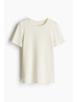 H&M - Women Beige Fitted T-Shirt