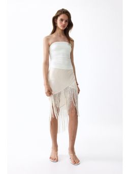 H&M - Women White Gathered Tube Top