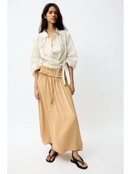 H&M - Women Beige Tasseled Maxi Skirt