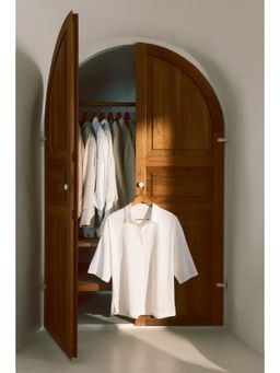 H&M - Women White Cotton Seersucker Shirt With Shortss