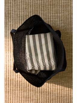 H&M - Black Large Cotton-Weave Beach Towel