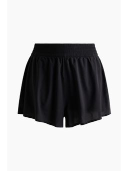 H&M - Women Black Double-layered sports shorts