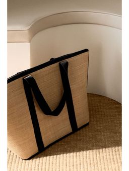 H&M - Beige Straw-Look Cool Bag