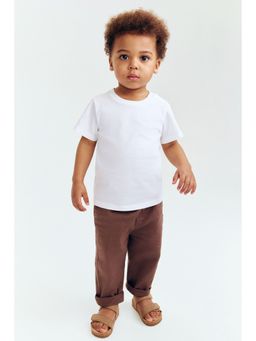 H&M - Boys Brown Linen-Blend Trousers