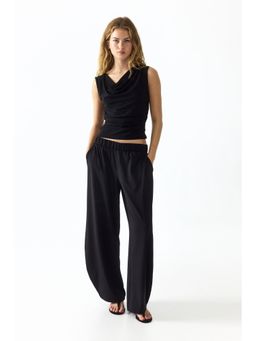 H&M - Women Black Jersey Balloon Trousers