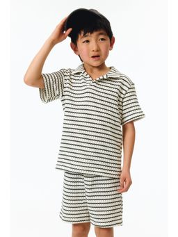 H&M - Boys Beige 2-Piece Textured-Knit Set