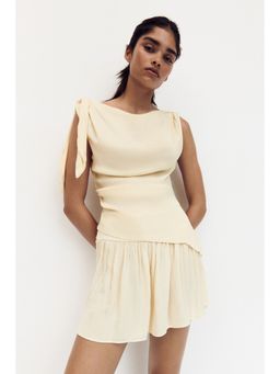 H&M - Women Yellow Asymmetric Tie-Detail Top