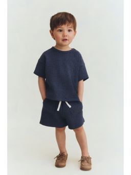 H&M - Boys Blue 2-Piece Waffled Cotton Set
