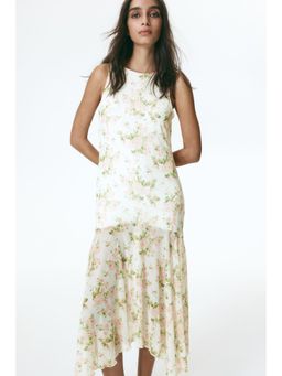 H&M - Women White Patterned Mesh Dress
