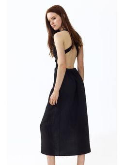H&M - Women Black Open-Back Maxi Dress