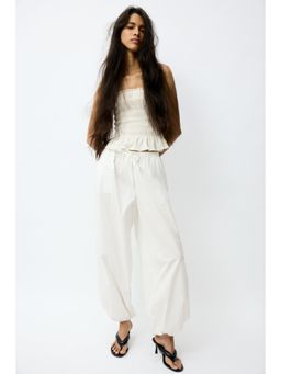 H&M - Women White Smocked Bandeau Top
