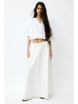H&M - Women White Cotton Poplin Maxi Skirt