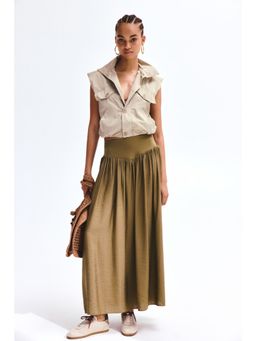 H&M - Women Green Maxi skirt