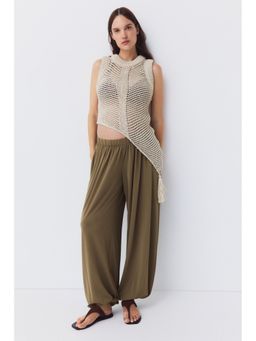 H&M - Women Green MAMA Pull-On Balloon Trousers