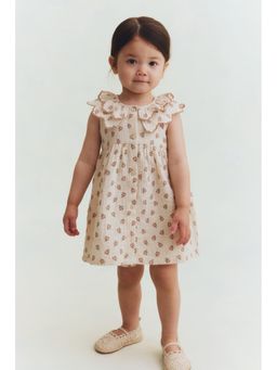 H&M - Girls Beige 2-Piece Printed Cotton Set