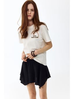 H&M - Women White Appliqued T-Shirt