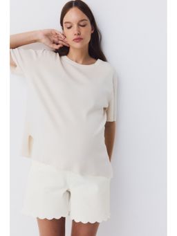 H&M - Women White MAMA Denim Shorts