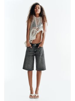 H&M - Women Grey Denim Bermuda Shorts