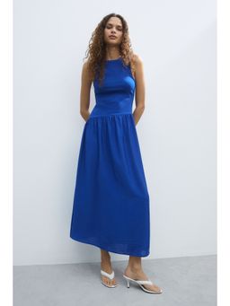 H&M - Women Blue Flared-Skirt Dress