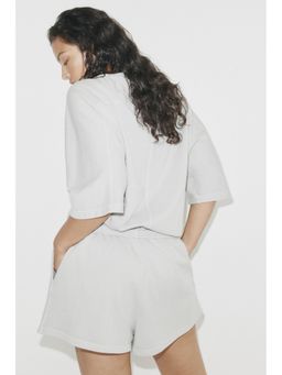 H&M - Women Grey Drawstring Sweatshorts