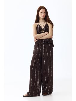 H&M - Women Brown Straight muslin trousers