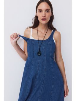 H&M - Women Blue Mama Denim Midi Dress