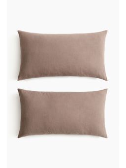 H&M - Brown 2-Pack Cotton Muslin Pillowcases