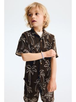 H&M - Boys Brown 2-Piece Printed Cotton Set