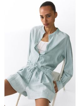 H&M - Women Turquoise Drawstring Shorts