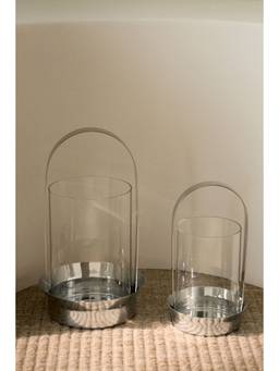 H&M - Silver Large glass lantern