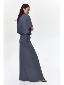 H&M - Women Grey Draped Maxi Dress