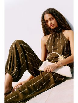 H&M - Women Green Crinkled Balloon Joggers