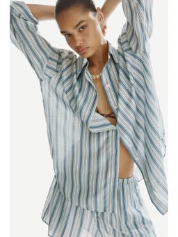 H&M - Women Blue Oversized Shirt