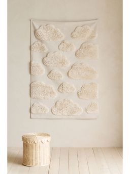 H&M - White Tufted Cotton Canvas Rug