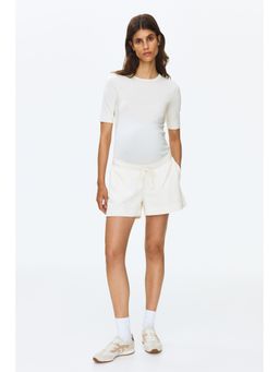 H&M - Women White Mama Sweatshorts