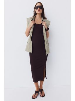 H&M - Women Brown Mama Ribbed Jersey Dress