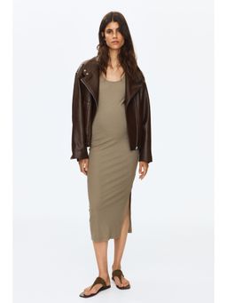 H&M - Women Green Mama Ribbed Jersey Dress