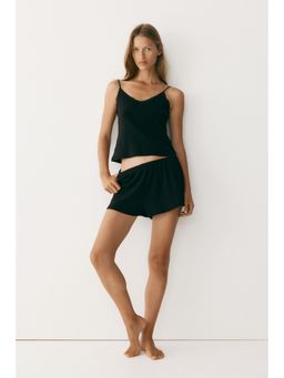 H&M - Women Black Cotton Pointelle Pyjamas
