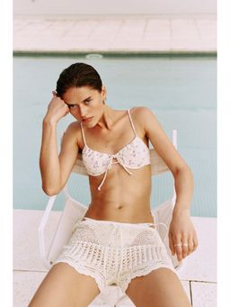 H&M - Women White Crochet-Look Beach Shorts