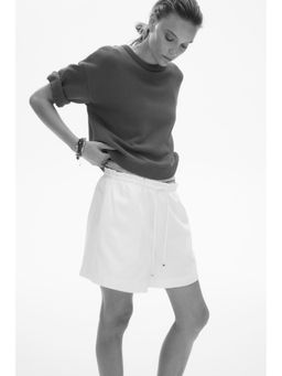 H&M - Women White Denim Drawstring Shorts