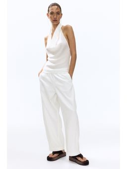 H&M - Women White Denim Barrel Jeans