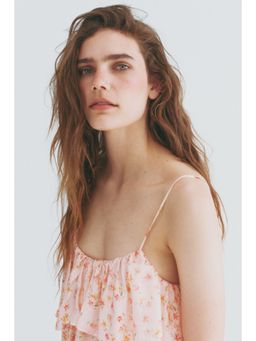 H&M - Women Pink Frill-Trimmed A-Line Dress