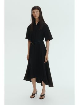 H&M - Women Black Tie-Belt Shirt Dress