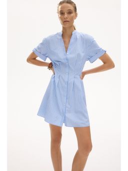 H&M - Women Blue Waisted Shirt Dress