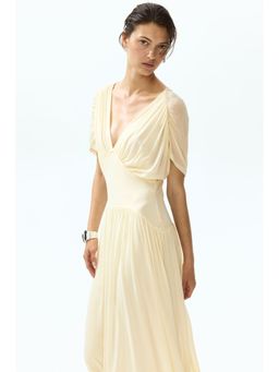 H&M - Women Yellow Sheer Jersey Midi Dress