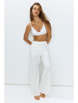 H&M - Women White Viscose-Blend Pyjama Bottoms