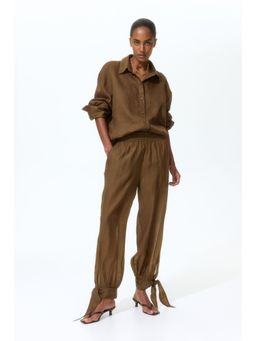 H&M - Women Green Tie-Detail Balloon Trousers