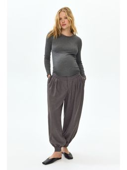 H&M - Women Grey MAMA Pleated Balloon Trousers