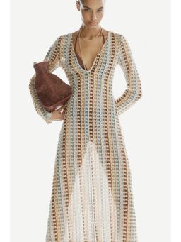 H&M - Women Beige Crochet-Look Maxi Dress